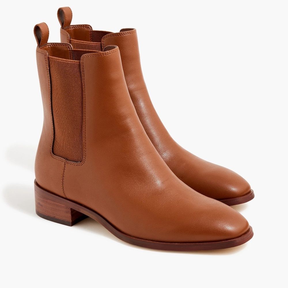 NWOB J.Crew Brown Tan Slip On Chelsea Ankle Boot | Size 10